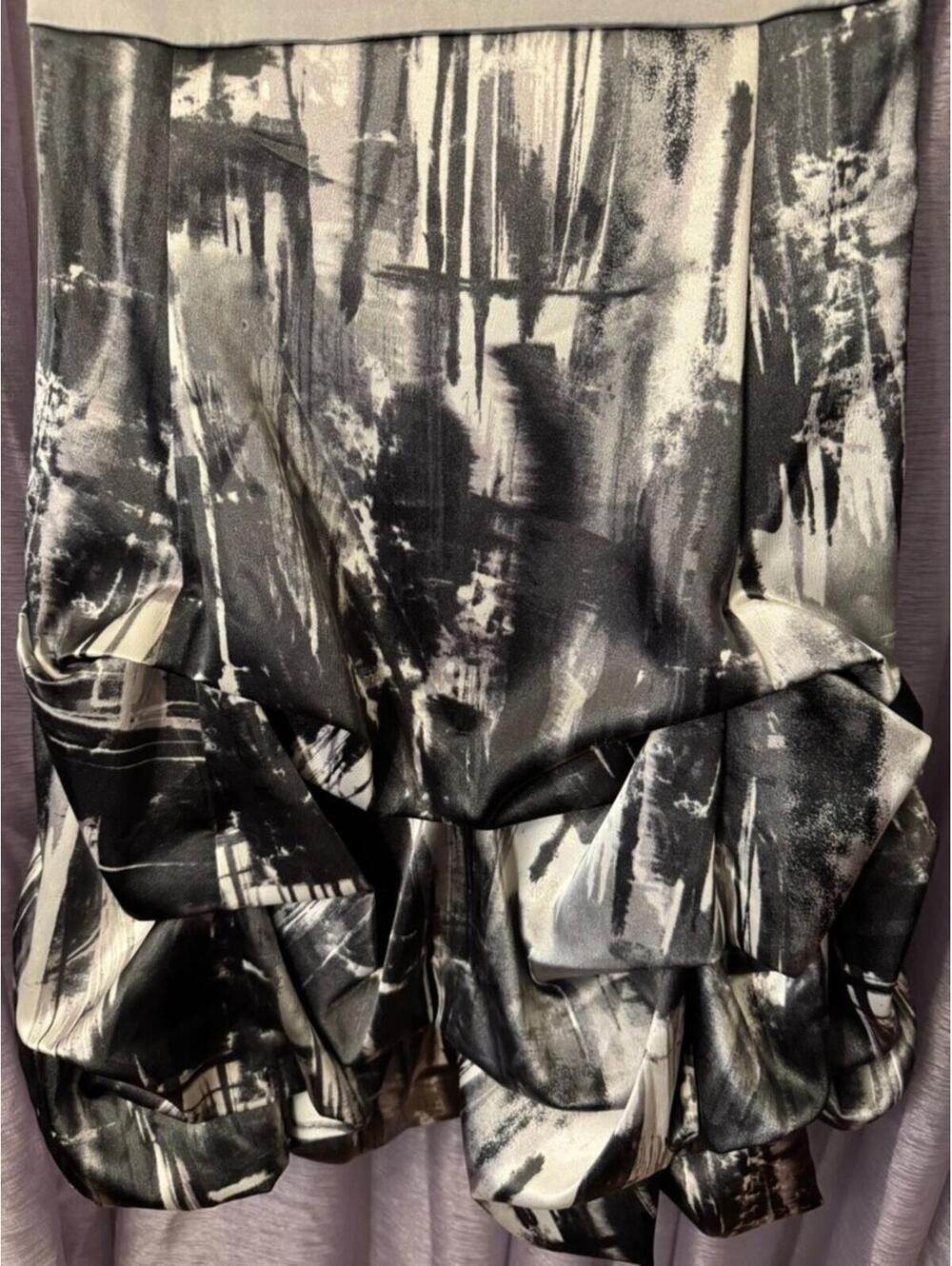 Ruby Rox Black Metallic Print Ruffle Dress Size 16 - Picture 4 of 6